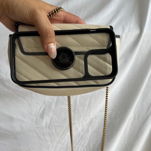 GUCCI Marmont Series Shoulder Bag Mini White - Picture 9 of 10